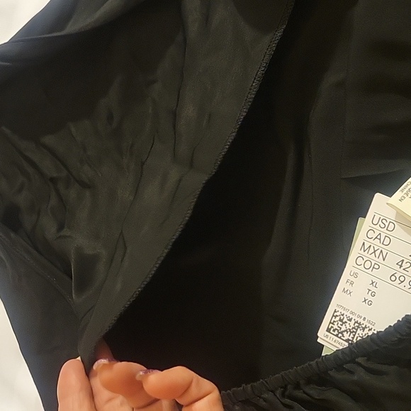 H & M Black Satin Halter with Rhinestone Neck Strap, Size: XL, NWT - Picture 6 of 11